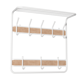 Вешалка с полкой 2х ярусная 22В (со вставкой кожи)