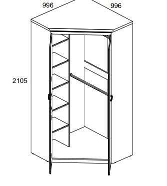 Шкаф угловой внутреннее наполнение