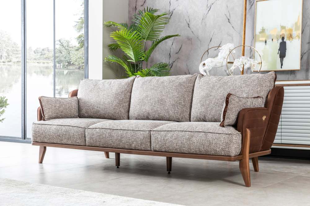 Комплект мебели «Bentley Sofa Set» Серый/Коричневый